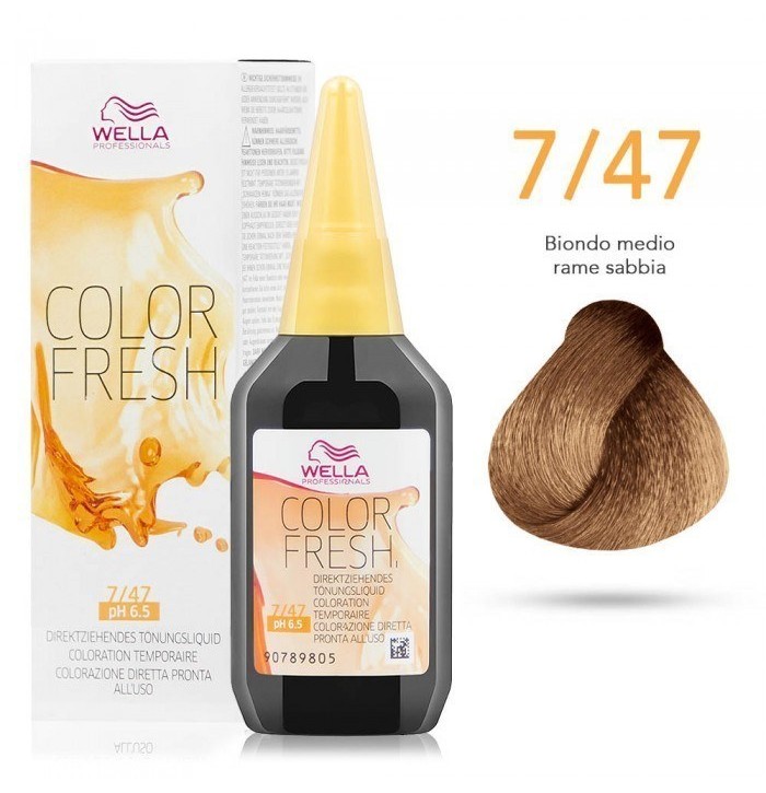 COLOR FRESH 7/47 BIONDO MEDIO RAME SABBIA 75ml WELLA